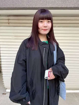 ミディアム カラー オカモト ミユウのヘアスタイル