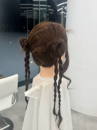 ロング ヘアアレンジ はるか/ブリーチカラ ー/ヘアアレンジ🤍のヘアスタイル