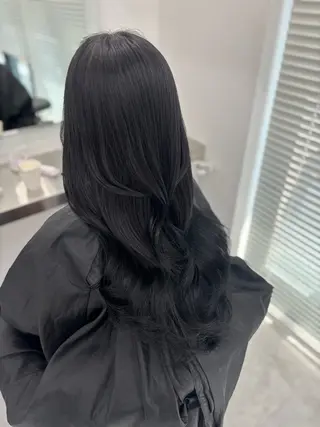 ロング カラー 韓国風暗髪ヘア🤍 🫧MIREIのヘアスタイル