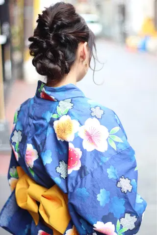 ロング カラー パーマ ヘアアレンジ 成松 勇治のヘアスタイル