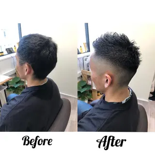 ショート カラー パーマ メンズ kiitos所属・関西センターパート メンズモデル募集のヘアスタイル