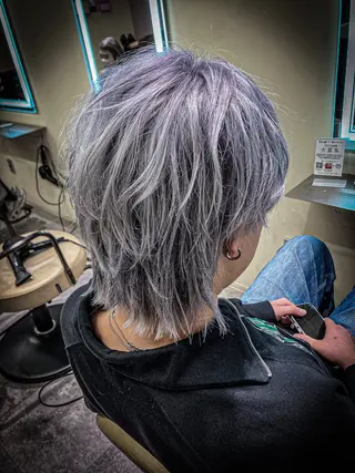 ミディアム カラー メンズ 🍎ハッシュカット× 髪質改善🍎カイトのヘアスタイル