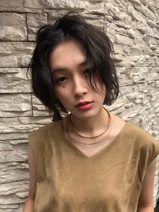 ショート カラー パーマ ヘアアレンジ メンズ キッズ マツエク・マツパ 🌈デザインヘア職人 Kaede🌈のヘアスタイル