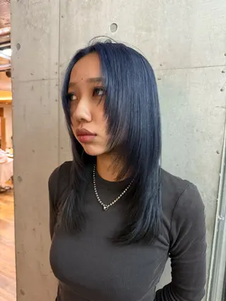 セミロング カラー 💞艶カラー/ ブリーチ💞ユウカのヘアスタイル