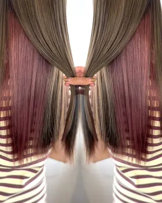 ロング カラー 小顔カット/透明感 カラー/美髪矯正🫧のヘアスタイル