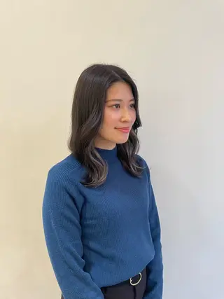 セミロング カラー 田口 花葉のヘアスタイル