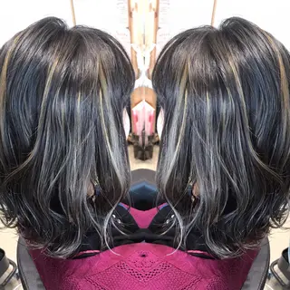 ミディアム カラー 大久保 隆蔵のヘアスタイル