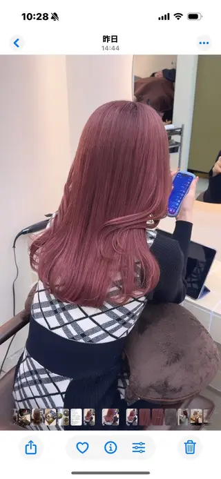 セミロング カラー 新宿 似合わせカラー HINAのヘアスタイル