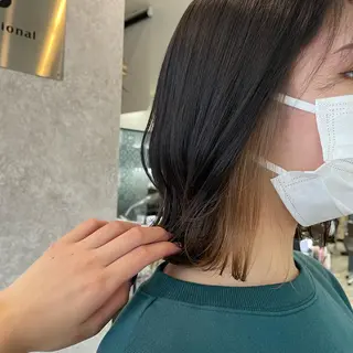 ミディアム カラー たなか りなのヘアスタイル
