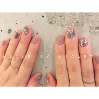 ショート カラー ネイル マツエク・マツパ illum hicariのネイルデザイン