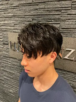 ミディアム メンズ カット指名No1漆原 聡のヘアスタイル