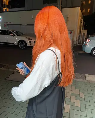 ロング カラー カットモデル/ ハイトーン/ゆうあのヘアスタイル