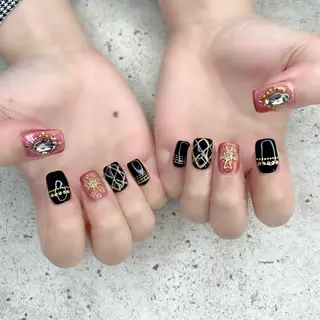 ミディアム カラー パーマ ヘアアレンジ メンズ キッズ ネイル マツエク・マツパ アイブロウ Salon Kのネイルデザイン