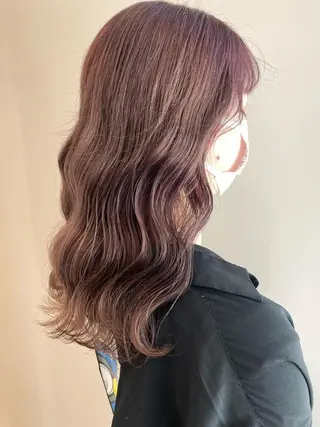 セミロング カラー ハイトーン/ウルフ /レイヤー/坂野幸伸のヘアスタイル