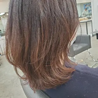 ミディアム カラー ヘアアレンジ 顔まわりデザイン🌿 ふじこのヘアスタイル