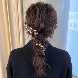 セミロング ヘアアレンジ サソウ ユリエ🥥のヘアスタイル