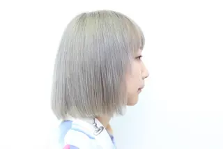 ミディアム 難波/心斎橋/ボブ/ 髪質改善/ハイトーンのヘアスタイル