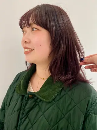 ミディアム カラー ベージュ/アレンジ /横浜/杉本千夏のヘアスタイル