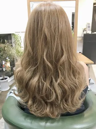 セミロング カラー ヘアアレンジ GiseL天神カラー 髪質改善/ブリーチのヘアスタイル