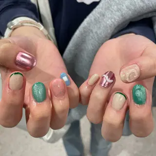 ネイル 🫧飛山琉桜/二条 ネイルアート/束感のマツエク・マツパデザイン