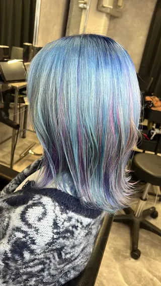 セミロング カラー mimiiy梅田 中崎町ハイトーンのヘアスタイル