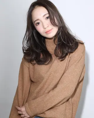 ミディアム セミロング ロング カラー パーマ BABEL(バベル)表参道所属・imai yutaroのヘアスタイル