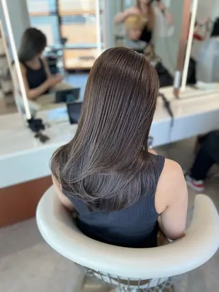 セミロング カラー 韓国レイヤー🇰🇷 韓国研修◎渋谷カイトのヘアスタイル