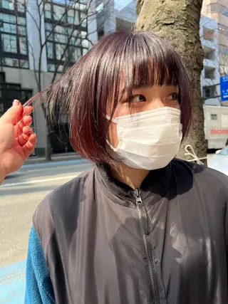 カラー こまつばらみお/レイ ヤー/ダブルカラーのヘアスタイル