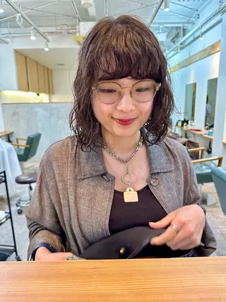 ショート カラー パーマ パーマ/透明感カラー /ボブ/吉田一生のヘアスタイル