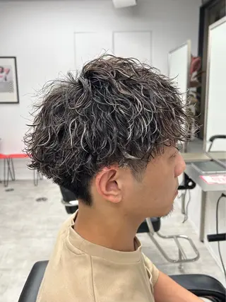 ショート カラー パーマ メンズ メンズパーマ/新潟/ 万代／田崎亮🌟のヘアスタイル