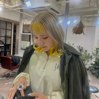 ミディアム カラー monami 山本華菜のヘアスタイル