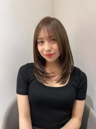 セミロング 大宮/ボブ/縮毛矯正 大瀧菜月のヘアスタイル