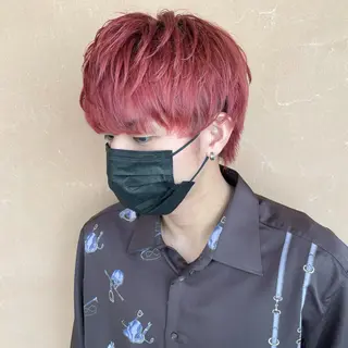 ショート カラー パーマ メンズ Lull (シェアサロンReco VIProom)所属・Lull1人美容室 バレイヤージュのヘアスタイル