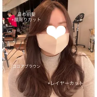 ロング カラー 🍼顔周りカット/ レイヤー/小川華奈のヘアスタイル