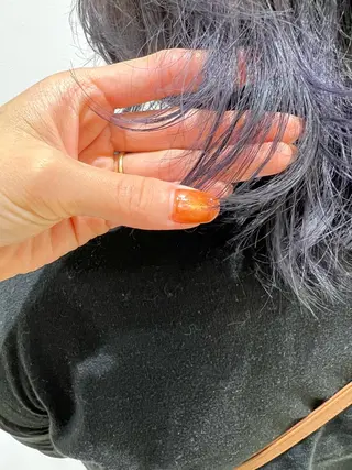 セミロング カラー 🐺ウルフ× ハイトーン🐺MOEのヘアスタイル