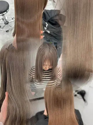 カラー 透ける透明感カラー 🤍anju🎀のヘアスタイル