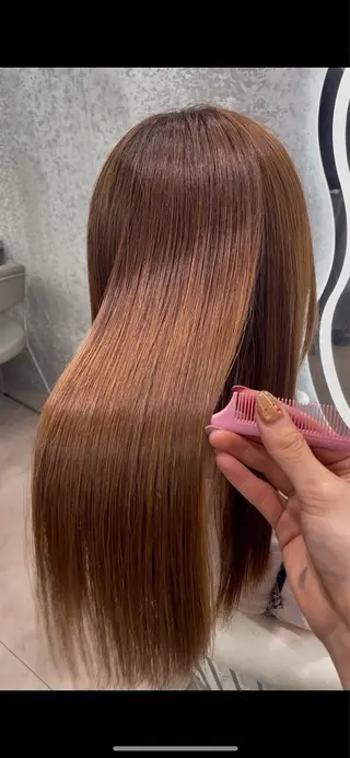 ロング 大宮🤍縮毛矯正 レイヤー🪽なるのヘアスタイル