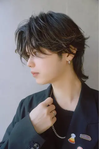 ミディアム パーマ メンズ RIKI/ 曲がる縮毛矯正のヘアスタイル