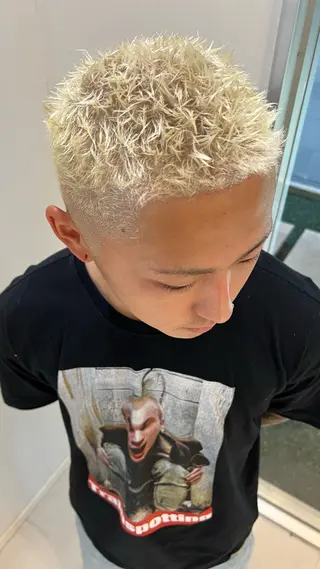 ショート カラー パーマ メンズ 宮本丈也/金沢美容室 /理美容/パーマのヘアスタイル