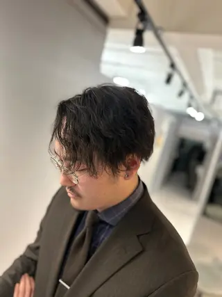 ミディアム パーマ メンズ 💈神技メンズカット 大沢カズキ✂︎のヘアスタイル