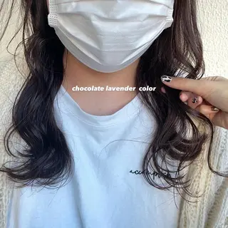 セミロング カラー パーマ ヘアアレンジ メンズ ネイル マツエク・マツパ 透明感カラー・レイヤ ー🎀amika🎀のヘアスタイル