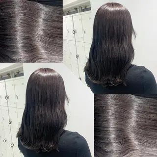 セミロング カラー ヘアアレンジ 韓国風ベージュ🤎 赤みなし🌿横浜🤎のヘアスタイル