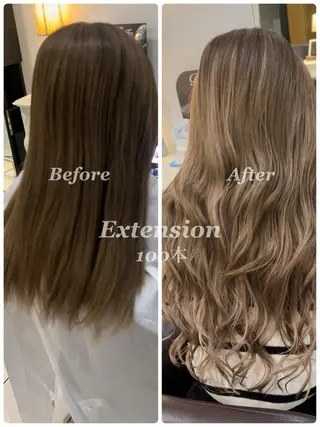 ロング 艶カラー/エクステ/ 藤原リックのヘアスタイル