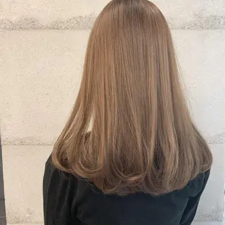 セミロング カラー 透明感/オリーブ/ グレージュ/YUKAのヘアスタイル