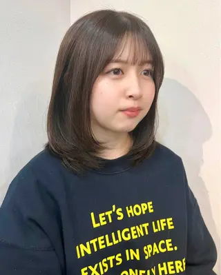 ミディアム カラー 韓国ヘア 🎀華澄のヘアスタイル