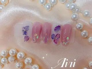 ネイル ネイルサロンAiri 長さ出し·シンプルのネイルデザイン