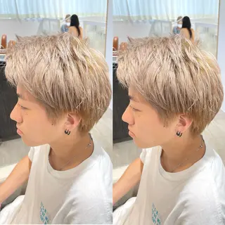 カラー メンズ ブリーチデザインカラ ー/メンズ◎mariのヘアスタイル