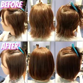 ミディアム パーマ ブリーチ縮毛矯正/ デサキ ショウヘイのヘアスタイル