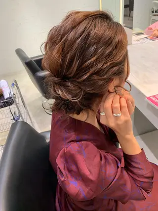 ミディアム ヘアアレンジ 🫧透明感カラー/ ボブ/小笠原汐海🪽のヘアスタイル