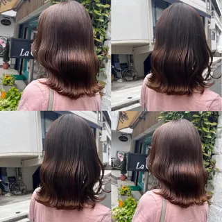 ミディアム カラー カジュアルを女っぽく 𝗮𝘆𝗮𝗰𝗼のヘアスタイル